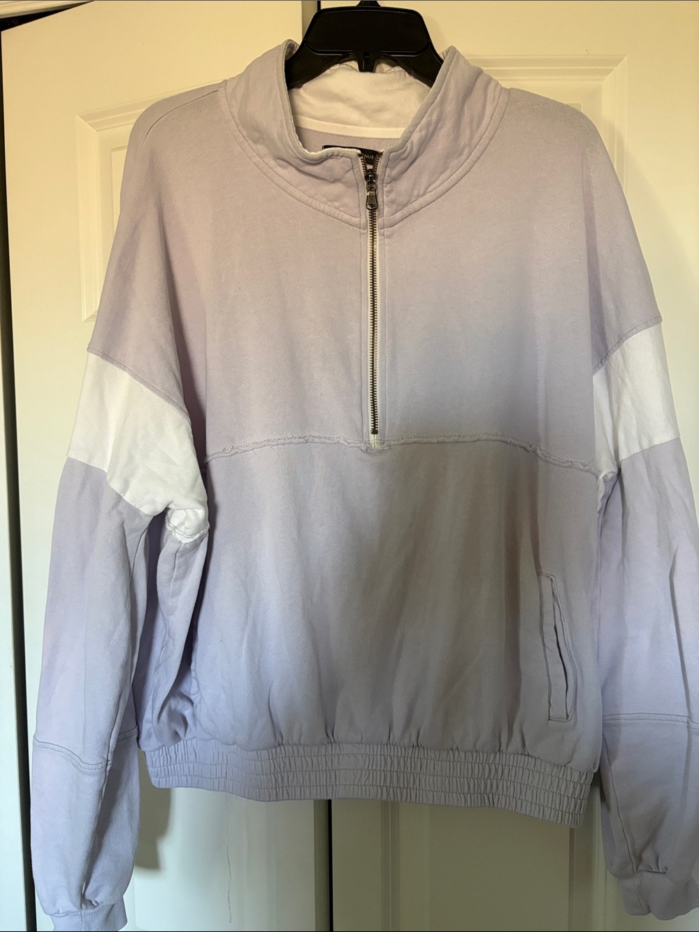 Saks Fifth Avenue Lavender Pullover with White Trim